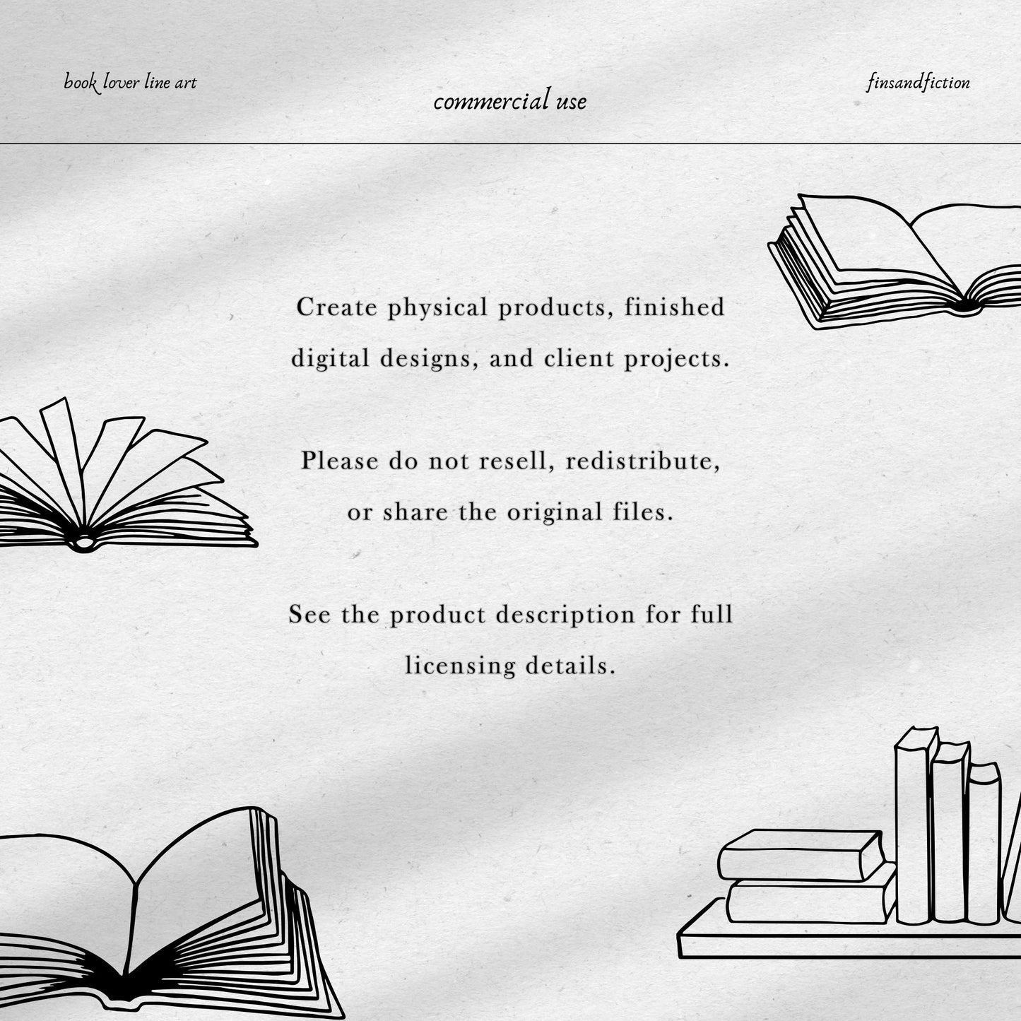 Book Lover Line Art Bundle