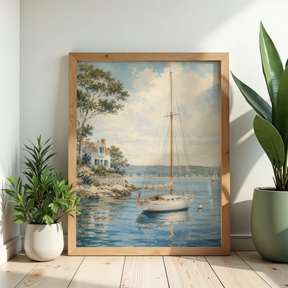 Coastal Sailboat Wall Art Printable