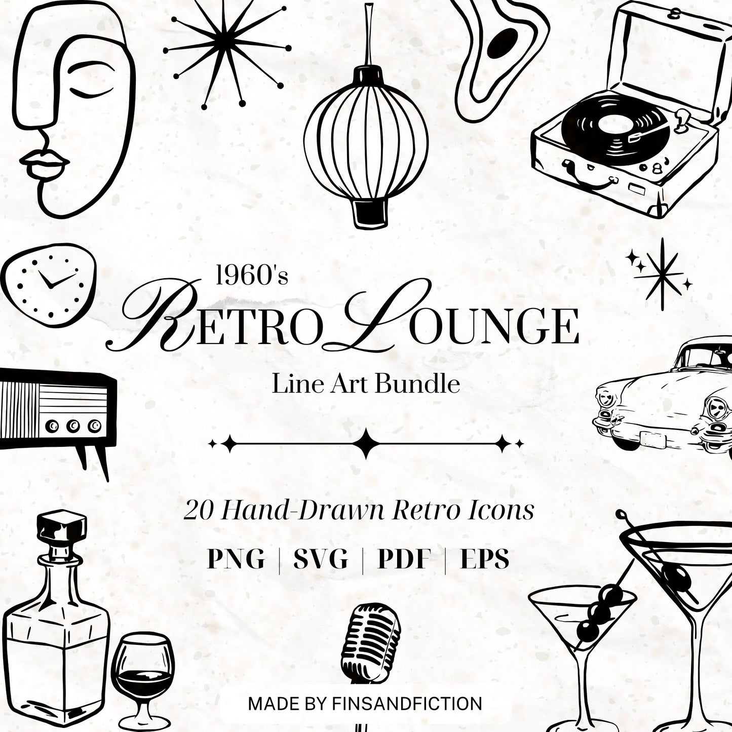 Retro Lounge Clip Art Bundle