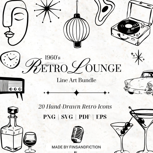 Retro Lounge Clip Art Bundle
