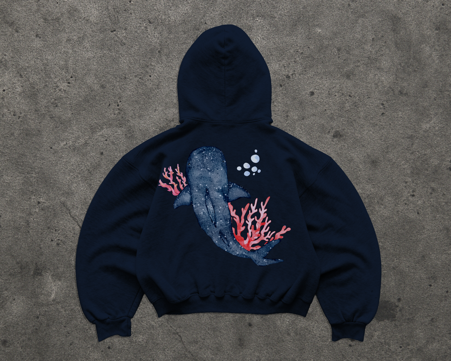Watercolor Whale Hoodie – Coastal Whale Shark Sweatshirt | Ocean Lover Hoodie by Fins & Fiction