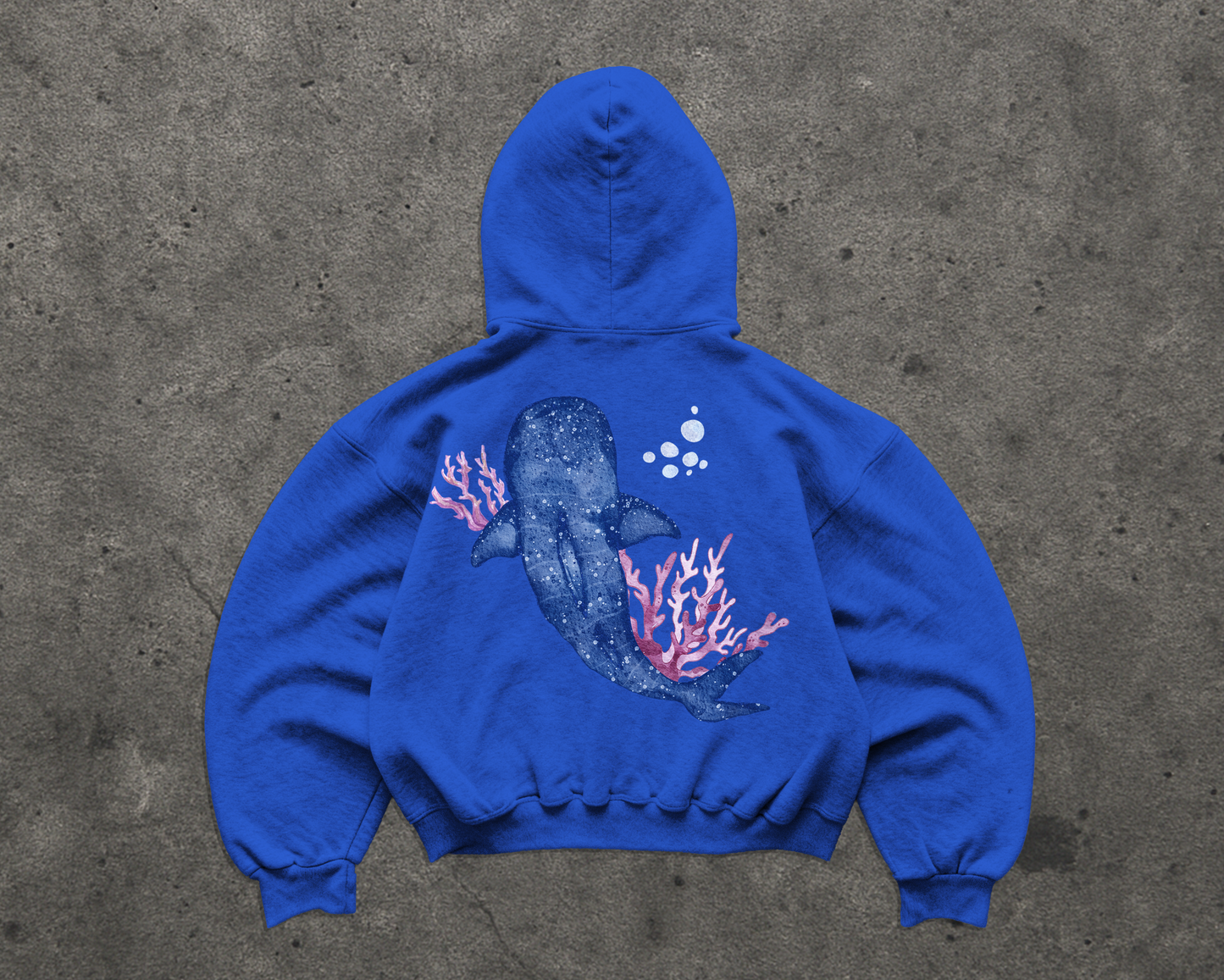 Watercolor Whale Hoodie – Coastal Whale Shark Sweatshirt | Ocean Lover Hoodie by Fins & Fiction