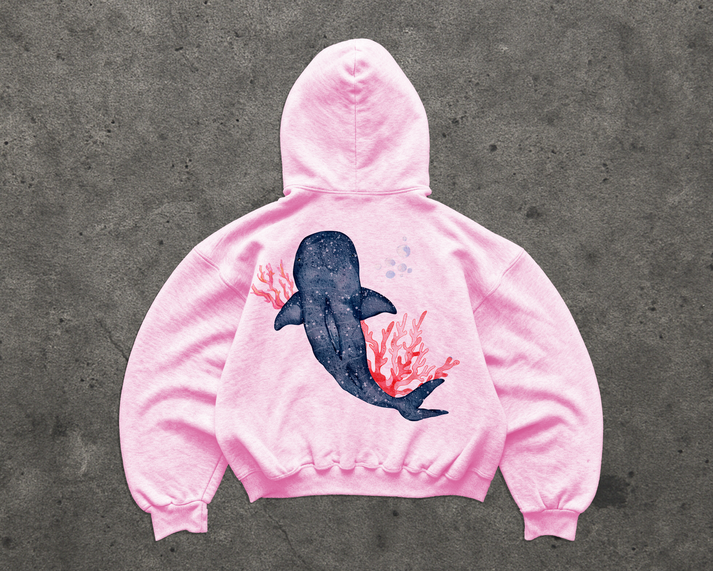 Watercolor Whale Hoodie – Coastal Whale Shark Sweatshirt | Ocean Lover Hoodie by Fins & Fiction