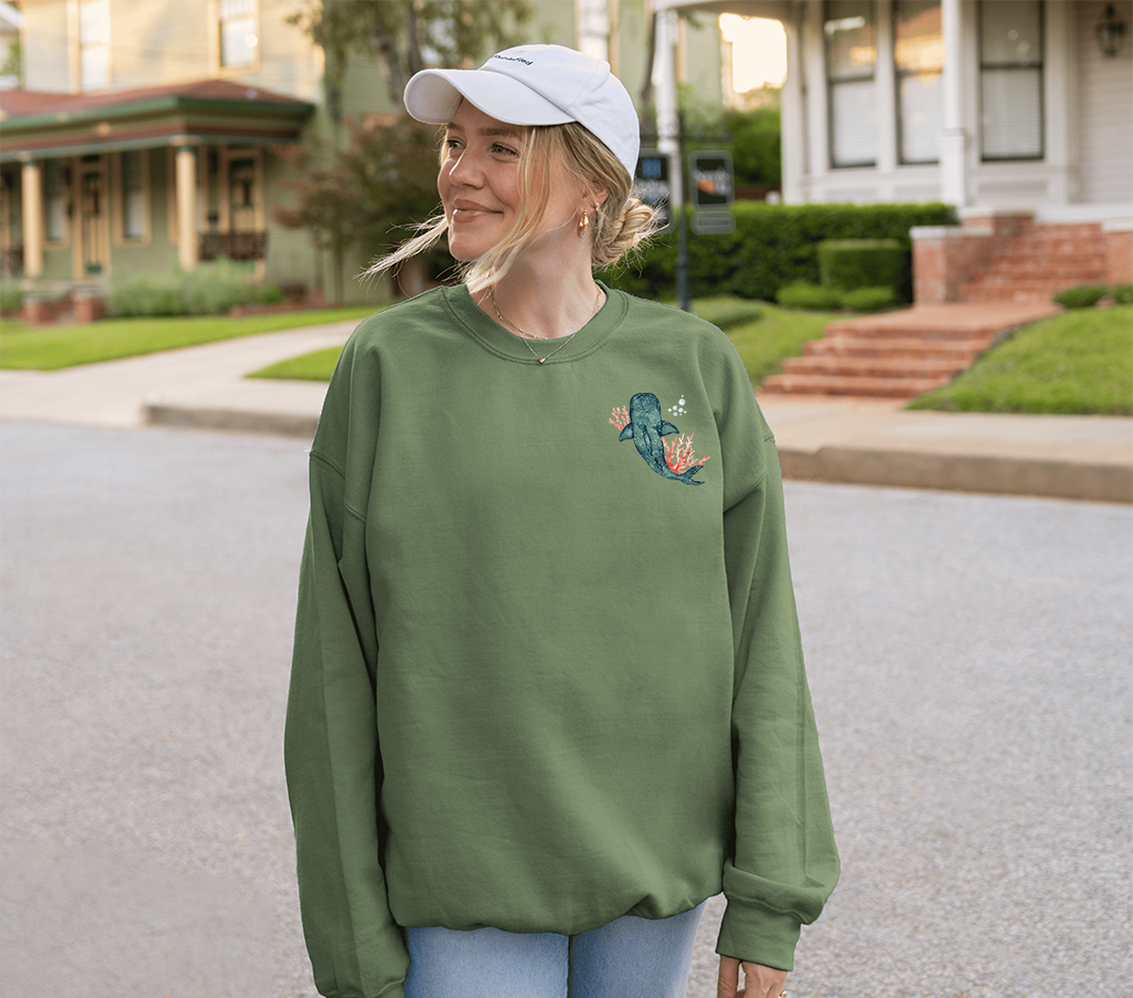 Whale Shark Watercolor Crewneck