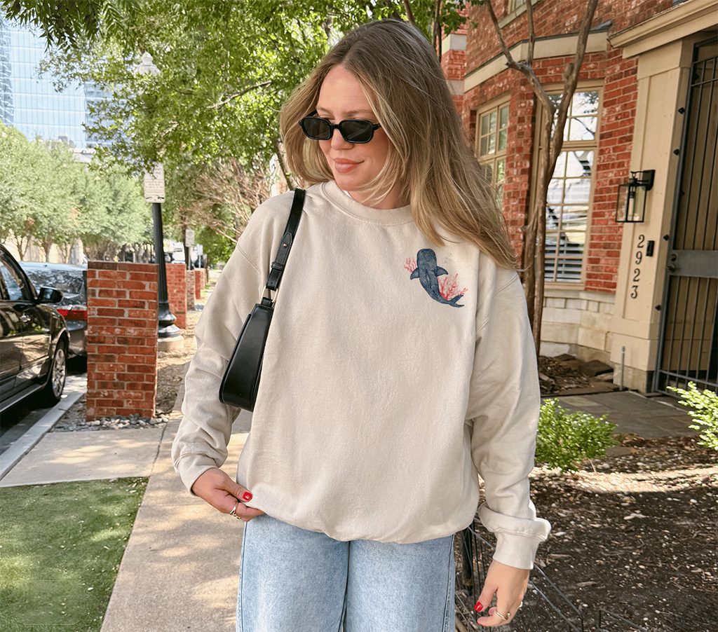 Whale Shark Watercolor Crewneck
