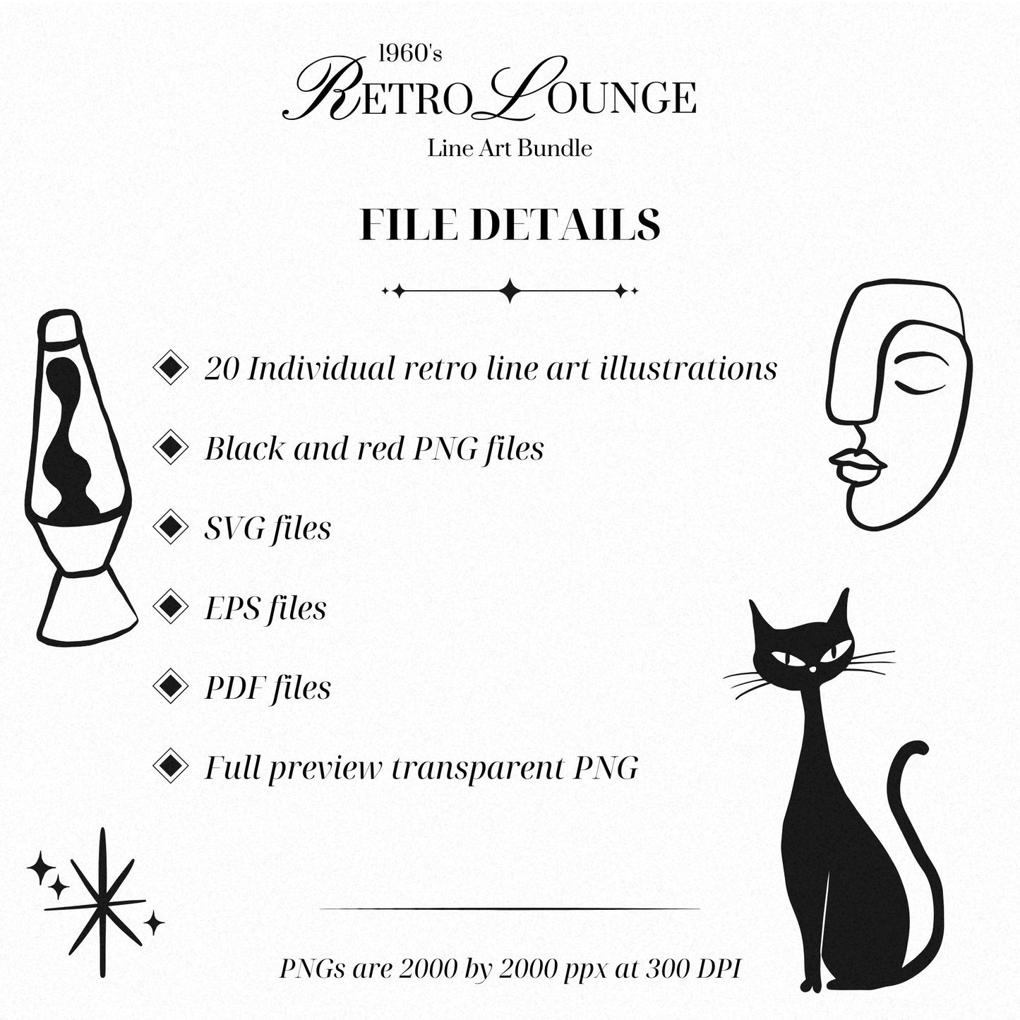 Retro Lounge Clip Art Bundle