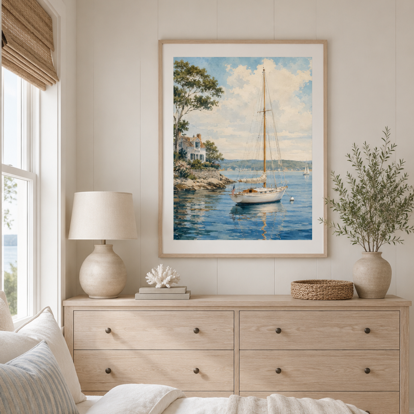 Coastal Sailboat Wall Art Printable