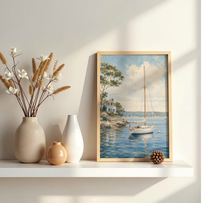 Coastal Sailboat Wall Art Printable