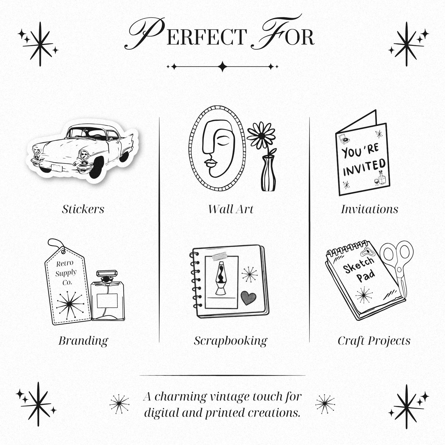 Retro Lounge Clip Art Bundle