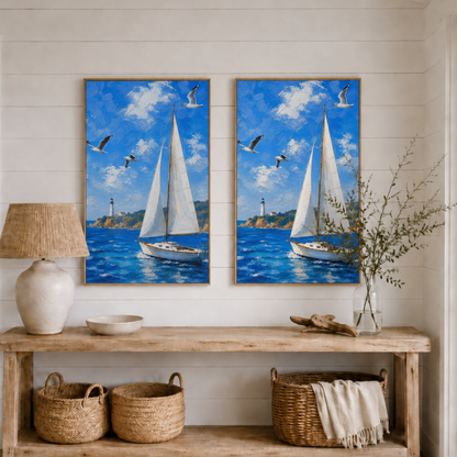 Sailboat Coastal Wall Art Printable
