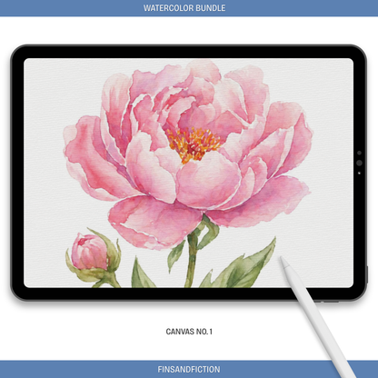 20 Piece Watercolor Brush Set for Procreate | Digital Watercolor Toolkit