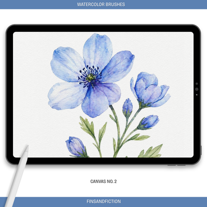 20 Piece Watercolor Brush Set for Procreate | Digital Watercolor Toolkit