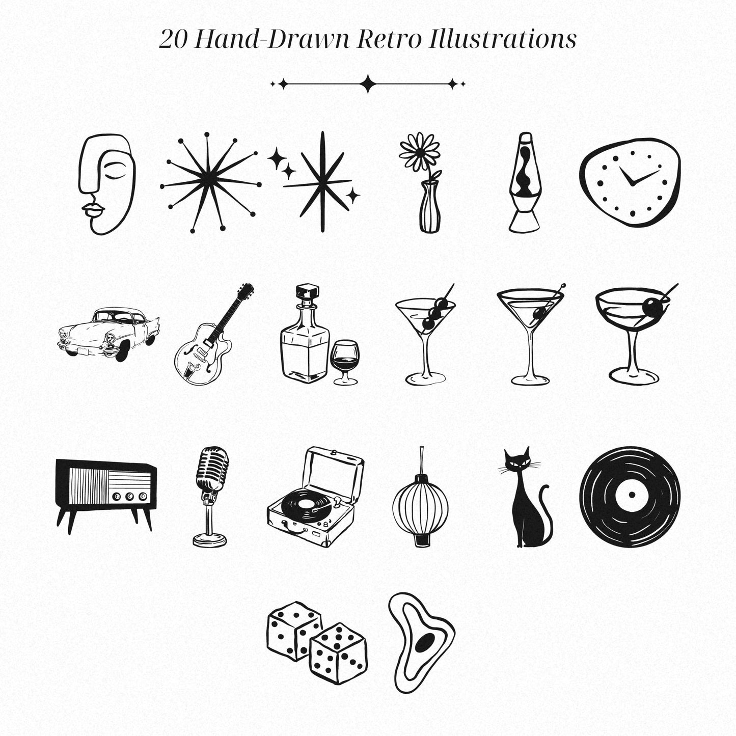 Retro Lounge Clip Art Bundle