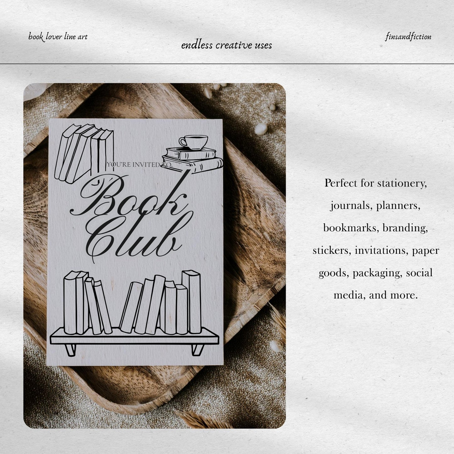 Book Lover Line Art Bundle