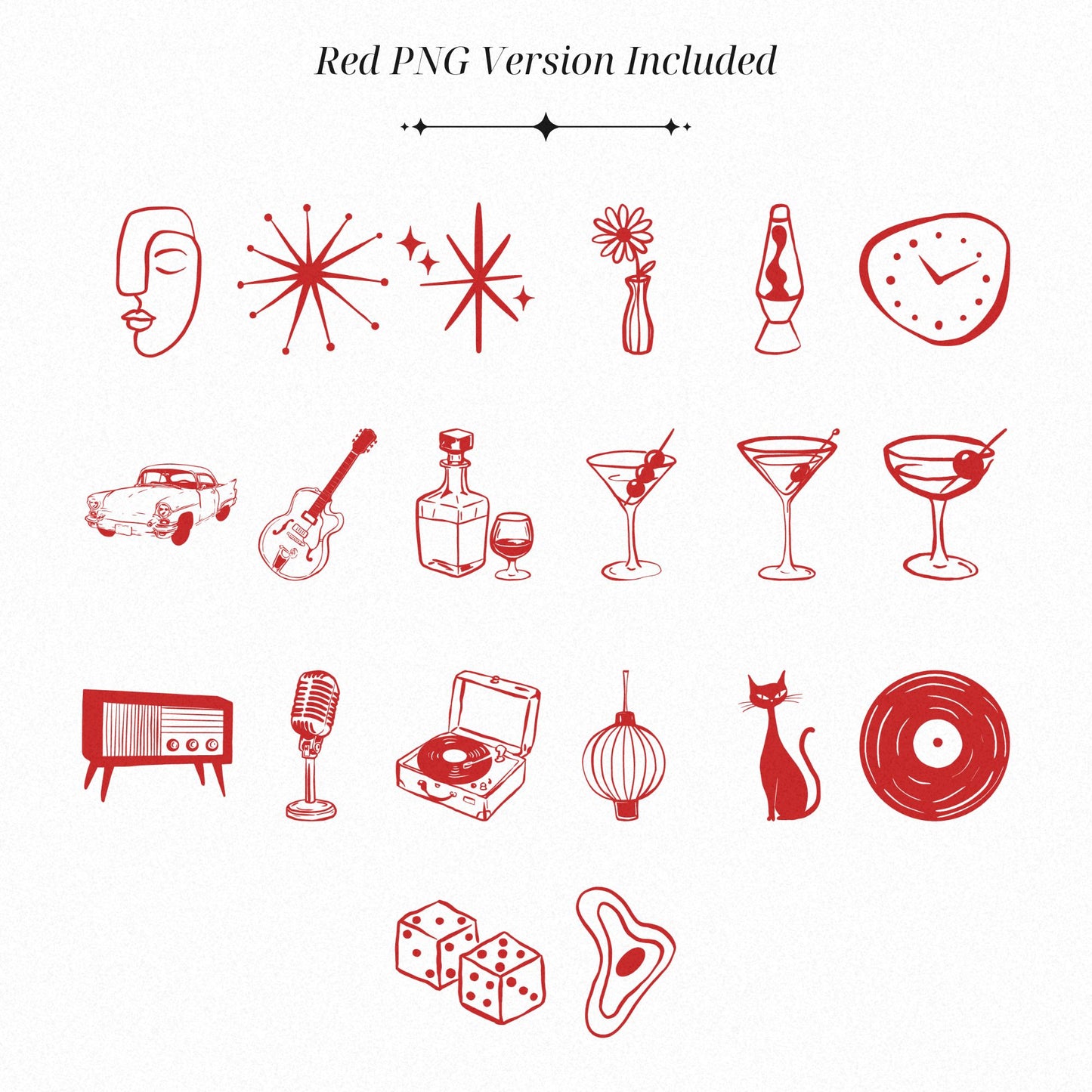 Retro Lounge Clip Art Bundle
