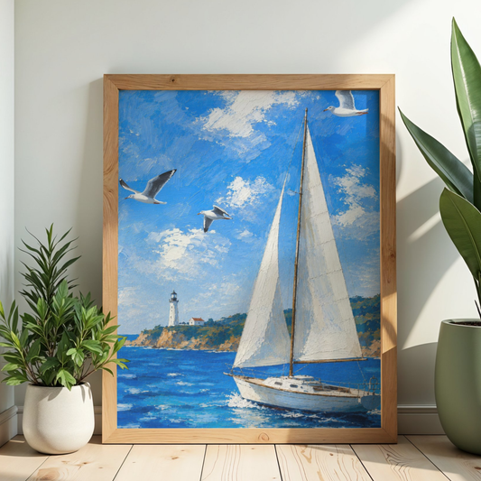 Sailboat Coastal Wall Art Printable