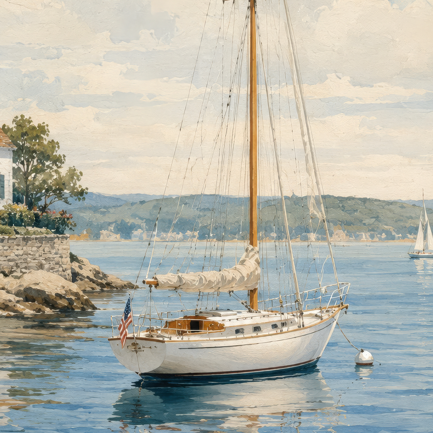 Coastal Sailboat Wall Art Printable
