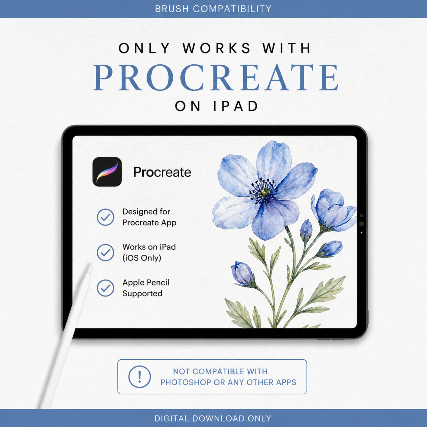 20 Piece Watercolor Brush Set for Procreate | Digital Watercolor Toolkit