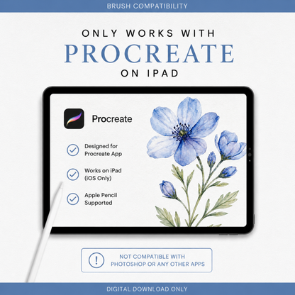 20 Piece Watercolor Brush Set for Procreate | Digital Watercolor Toolkit