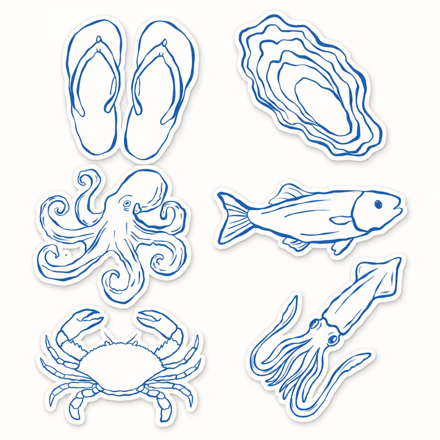 Coastal Line Art Clipart Bundle