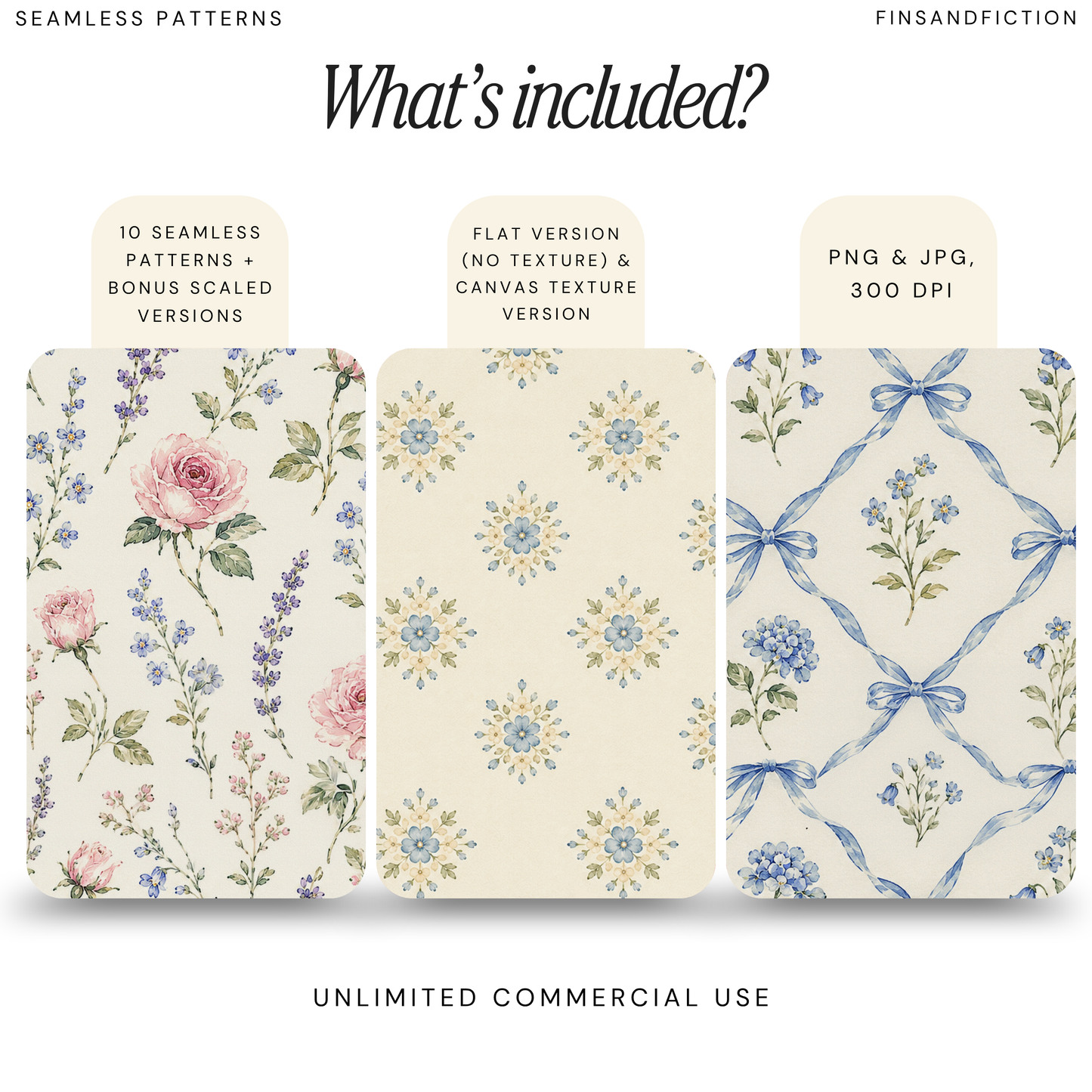 Grandmillennial Seamless Pattern Bundle | 10 Digital Pattern Tiles