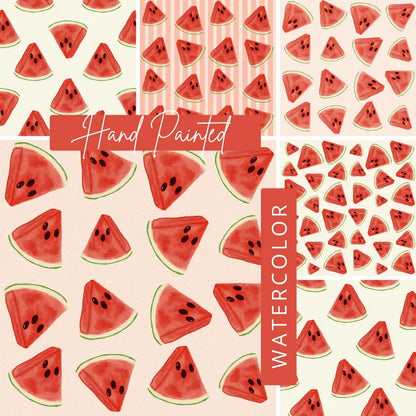 Whimsy Watermelon Seamless Pattern Bundle | Digital Pattern Pack
