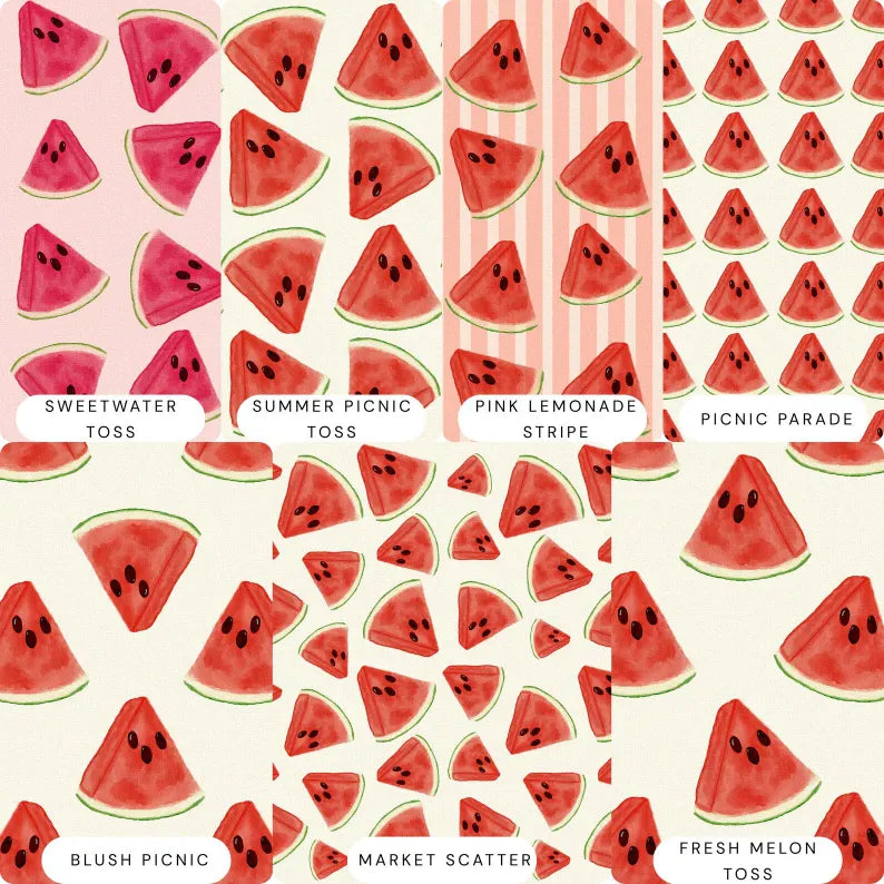 Whimsy Watermelon Seamless Pattern Bundle | Digital Pattern Pack