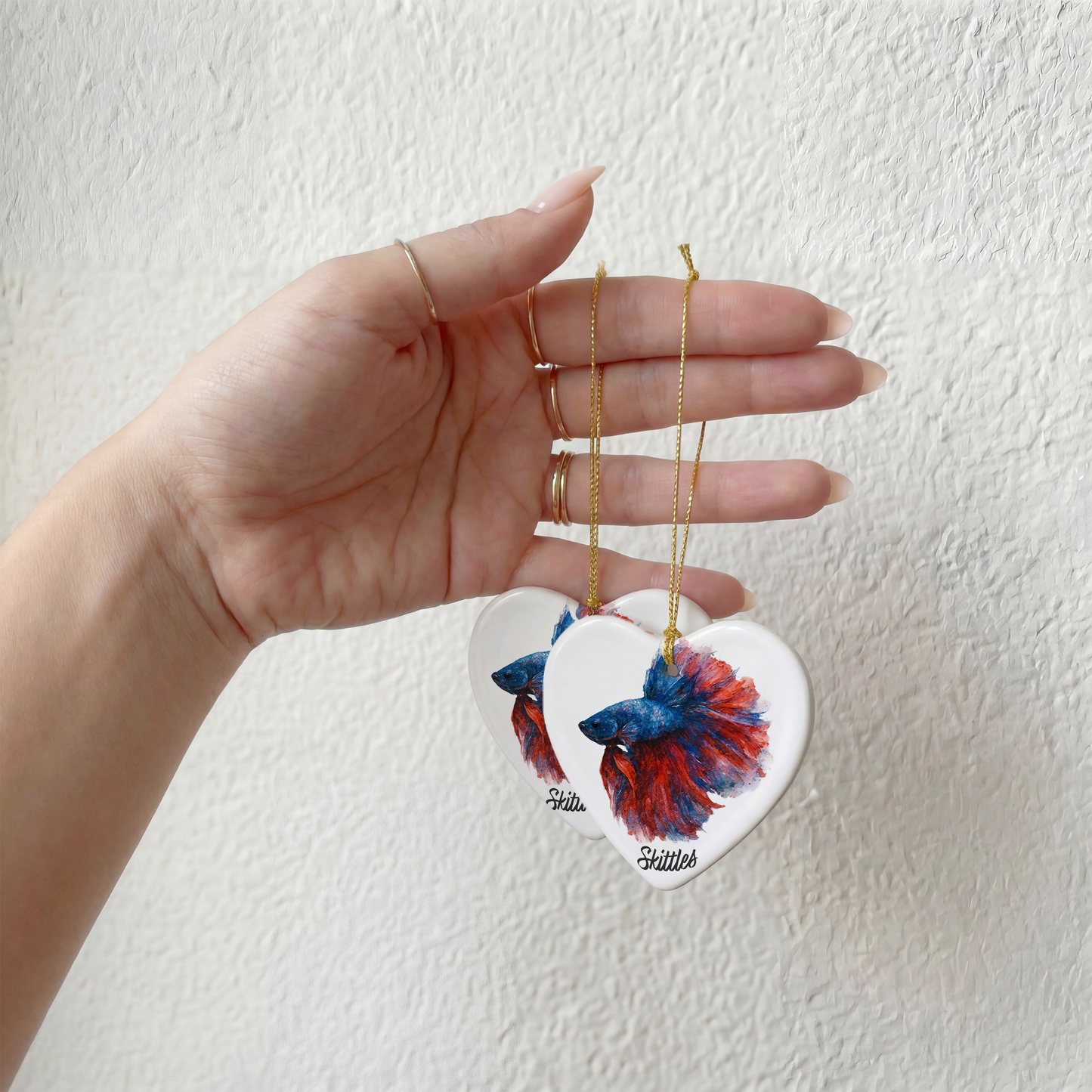 Custom Betta Fish Ornament | Watercolor Pet Portrait, Memorial Gift